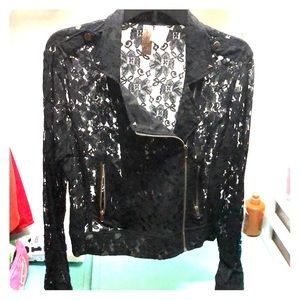 100% Nylon Lace zip up jacket/cover